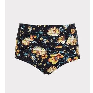 Torrid Sunflower High Waist Ruched Swim Bottom